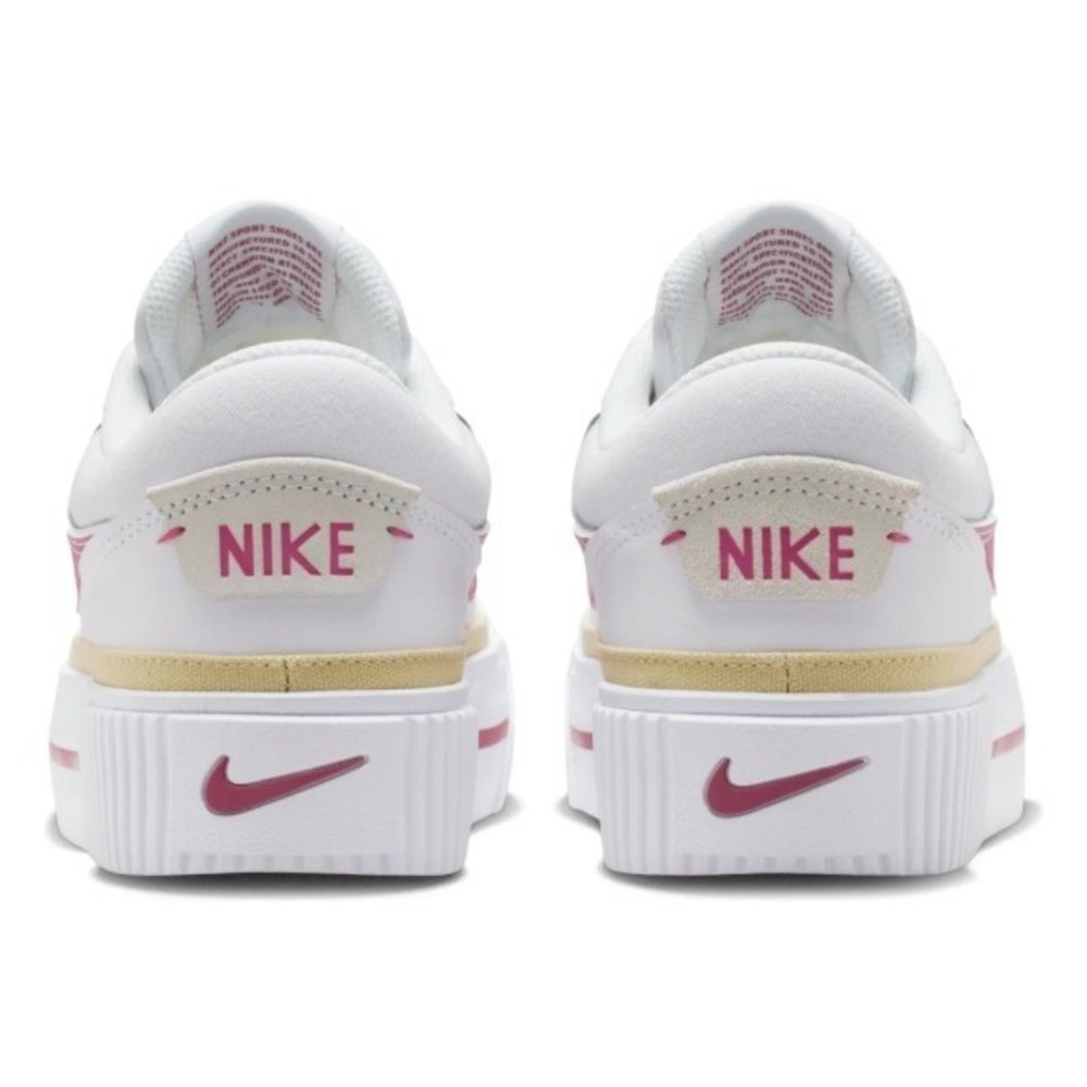 Nike Court Legacy Lift White Sweet Beet Womens Platform Shoes DM7590-112 Size 6 - Picture 3 of 5